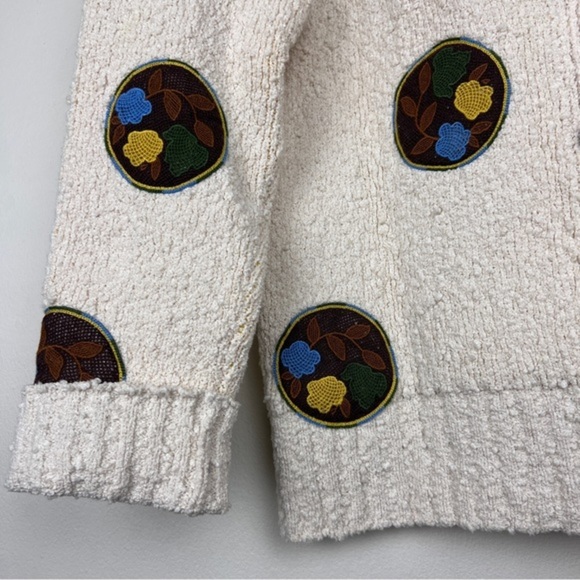 Tory Burch Rare Floral Crochet Patch Chunky Cardigan - Picture 5 of 11